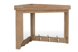 Warm Rustic Oak Corner Coat Hanger with Mirror