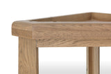 Warm Rustic Oak Corner Coat Hanger with Mirror