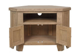 Warm Rustic Oak Effect Corner TV Cabinet