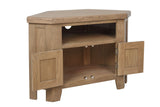 Warm Rustic Oak Effect Corner TV Cabinet