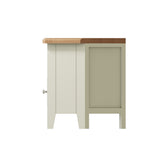 Fresh White with Oak Top Corner TV Cabinet