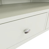 Fresh White with Oak Top Corner TV Cabinet