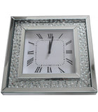 Crystal Decor Square Floating Jewel Wall Clock