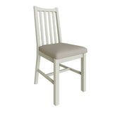 Fresh White with Padded Fabric Seat Slatted Back Dining Chair