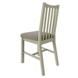 Fresh White with Padded Fabric Seat Slatted Back Dining Chair