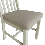 Fresh White with Padded Fabric Seat Slatted Back Dining Chair