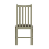 Fresh White with Padded Fabric Seat Slatted Back Dining Chair