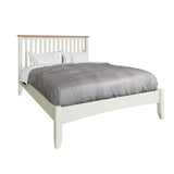 Fresh White with Oak Top Double Bed Frame