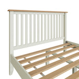 Fresh White with Oak Top Double Bed Frame