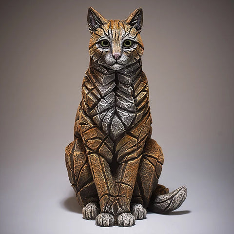 Sitting Cat Figurine Sculptured Ornament (Ginger)