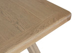 Warm Rustic Oak Effect 2m Cross Leg Dining Table