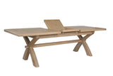 Warm Rustic Oak Effect 2m Cross Leg Dining Table