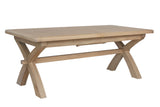 Warm Rustic Oak Effect 2m Cross Leg Dining Table