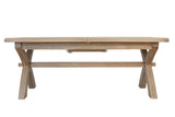 Warm Rustic Oak Effect 2m Cross Leg Dining Table