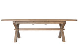 Warm Rustic Oak Effect 2m Cross Leg Dining Table