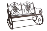 Wrought Iron Vintage Style Garden Rocking Bench