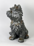 Silver Sitting Scottie Dog Garden Ornament