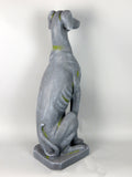 Sitting to Attention Grey Lurcher Garden Ornament
