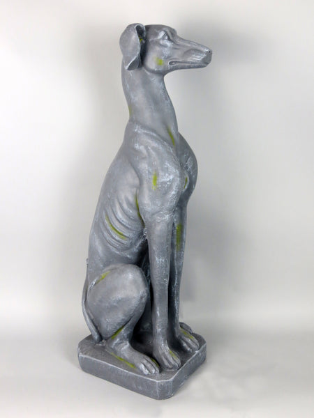 Sitting to Attention Grey Lurcher Garden Ornament