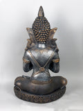 Silver & Copper Effect Lotus Praying Buddha Garden Ornament