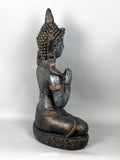 Silver & Copper Effect Lotus Praying Buddha Garden Ornament