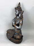 Silver & Copper Effect Lotus Praying Buddha Garden Ornament