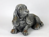 Silver Metal Effect Ceramic Laying Basset Hound Ornament