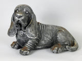 Silver Metal Effect Ceramic Laying Basset Hound Ornament