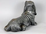 Silver Metal Effect Ceramic Laying Basset Hound Ornament