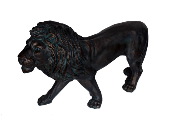 Standing Brass Effect Lion Garden Ornament