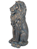 Sitting Brass Effect Lion Garden Ornament