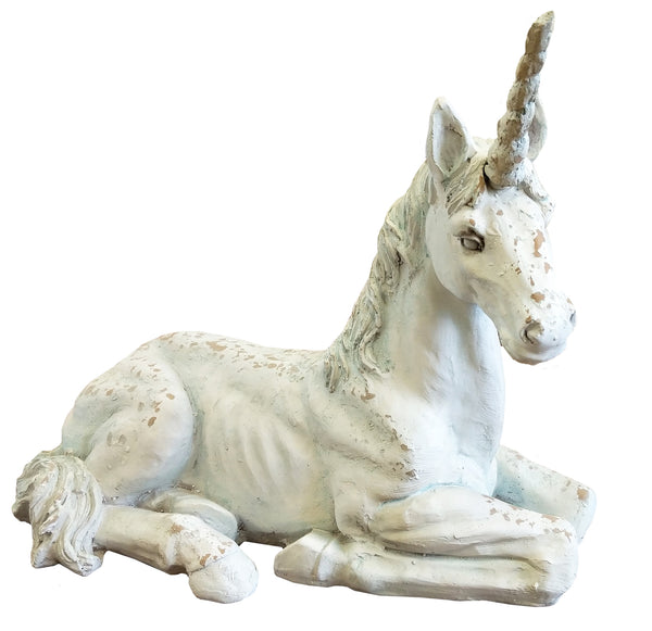 Sitting Rustic Unicorn Garden Ornament