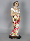 Fiorella Tuttodonna Curvy Buxom Busty Lady Woman Ornament Figurine with Wine Glass and Low Cut Gown