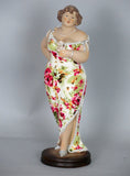 Fiorella Tuttodonna Curvy Buxom Busty Lady Woman Ornament Figurine with Rose close to chest