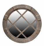 Drift Wood Diamond Style Round Wall Mirror