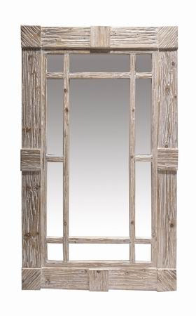 Drift Wood Segmented Rectangle Wall Mirror