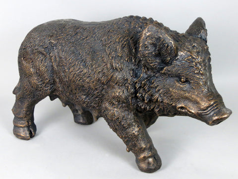 Bronze Effect Small Wild Boar Ornament