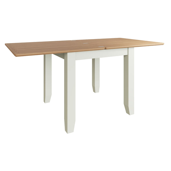 Fresh White with Oak Top Folding Dining Table