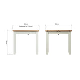 Fresh White with Oak Top Folding Dining Table