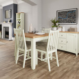 Fresh White with Oak Top Folding Dining Table