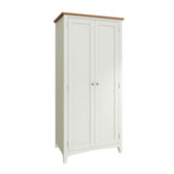 Fresh White with Oak Tops Full Hanging 2 Door Wardrobe