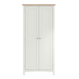 Fresh White with Oak Tops Full Hanging 2 Door Wardrobe