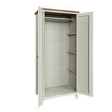 Fresh White with Oak Tops Full Hanging 2 Door Wardrobe