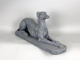 Stone Grey Ceramic Laying Lurcher Grey Hound Dog Guard Outdoor Porch Garden Ornament Figurine
