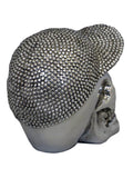 Silver Electroplated Skull with Baseball Cap Ornament