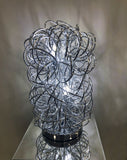 Silver Swirl Metal Wire LED Table Lamp