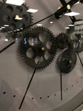 Sophisticated Grey & Black Round Mechanical Gear Wall Clock