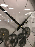 Sophisticated Grey & Black Round Mechanical Gear Wall Clock