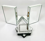 Mirrored Prism Crystal Jewel Bookends & 6 Glitter Mirror Coasters