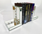 Mirrored Prism Crystal Jewel Bookends & 6 Glitter Mirror Coasters